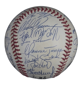 1995 World Series Champion Atlanta Braves Team Signed ONL Coleman Baseball With 32 Signatures Including Chipper Jones, Smoltz & Maddux (JSA)